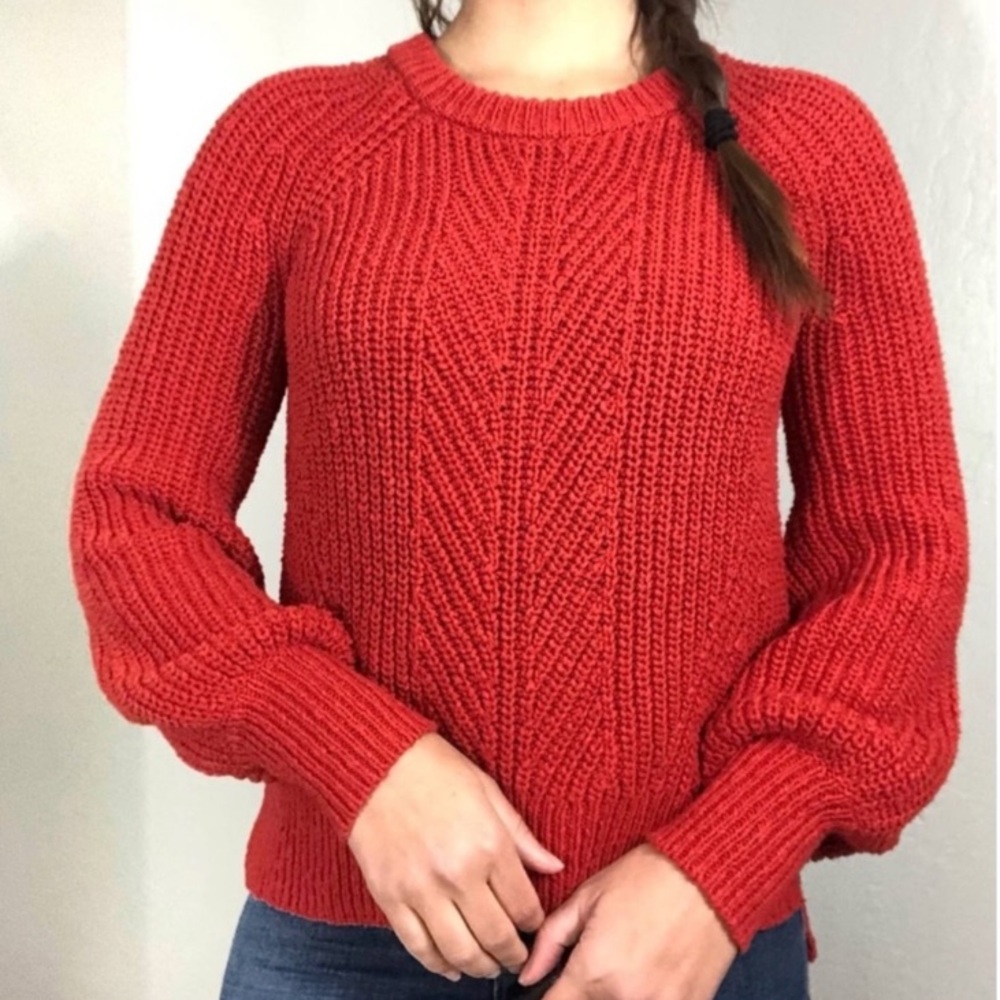 Madewell Red L/S Sweater #J8667- Small